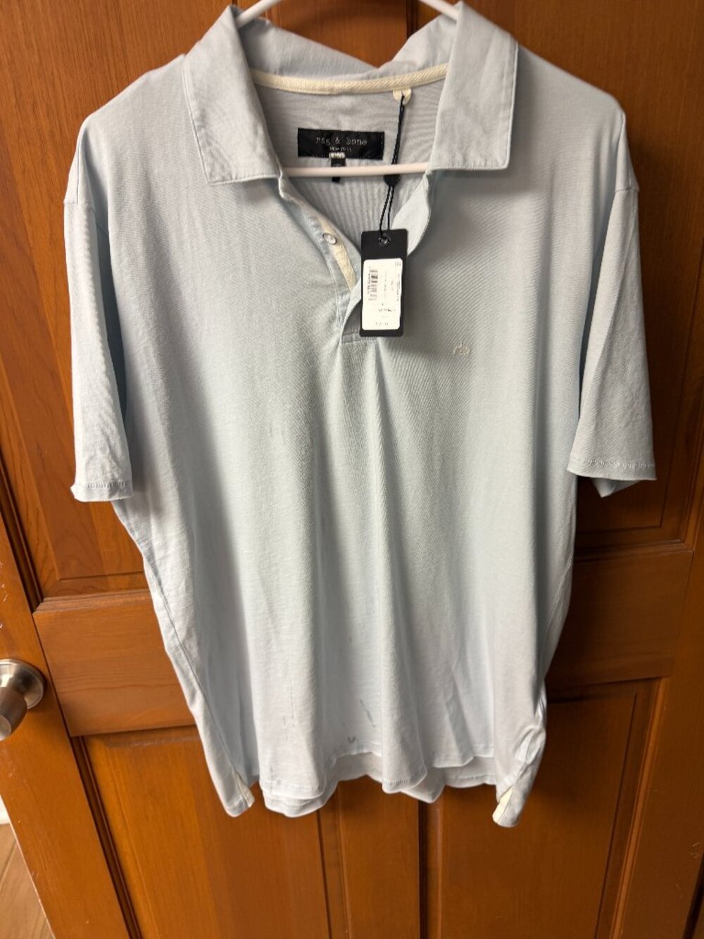 rag & bone Men's Principal Jersey Organic Cotton Arctic Polo Size L Brand New!